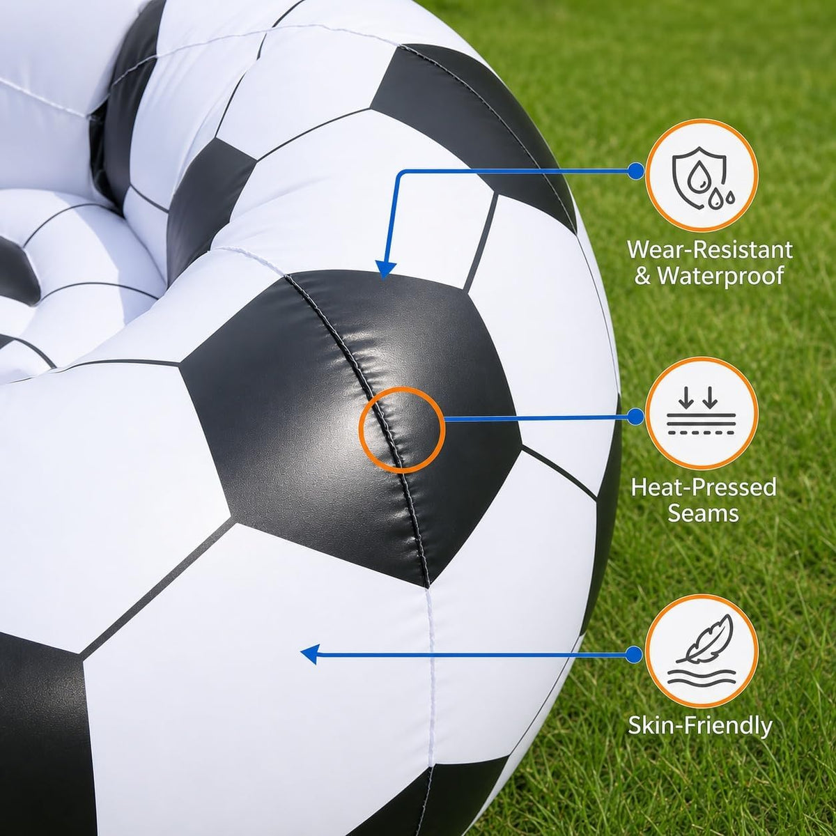 MHome Inflatable Sports Ball Sofa Chair, Soccer or Basketball Design