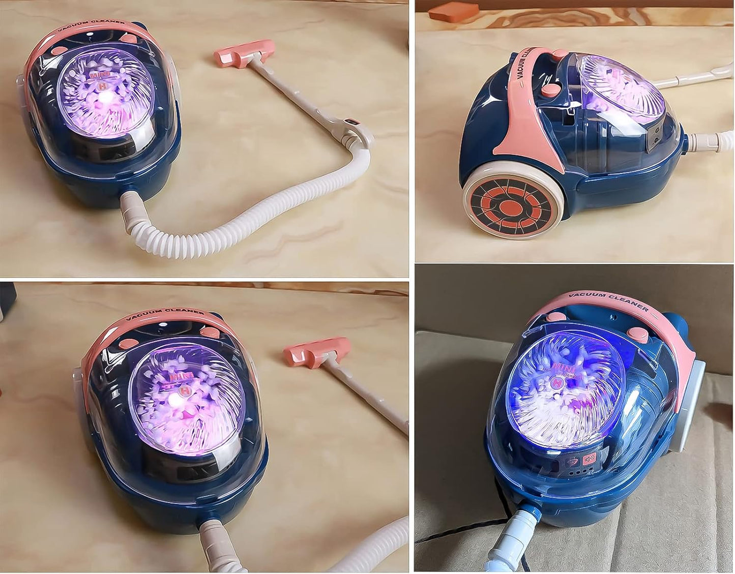 Kids Mini Simulation Vacuum Cleaner Toy - Realistic Pretend Play Cleaning Appliance With Lights & Sounds, Battery Operated
