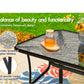 MFurn Leah Inspired 6pc Outdoor Dining Set – Patio Table, Chairs & Umbrella All-Weather Textilene Garden Furniture