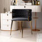 MFurn Braided Velvet Dining Chair with Gold Metal Frame