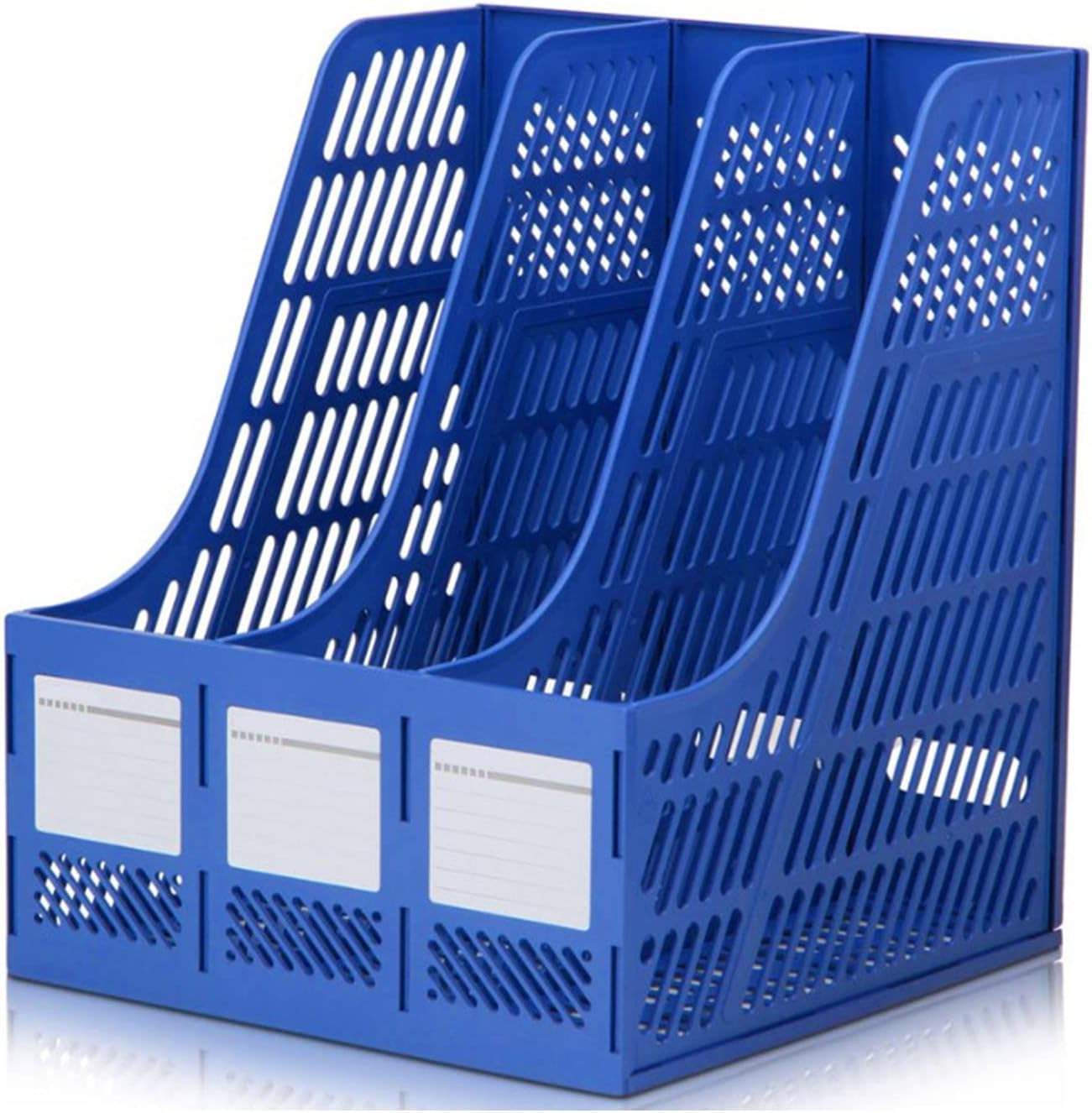 File Organiser Holder / Magazine File Holder – 3 & 4 Compartment Plastic Desk Organiser