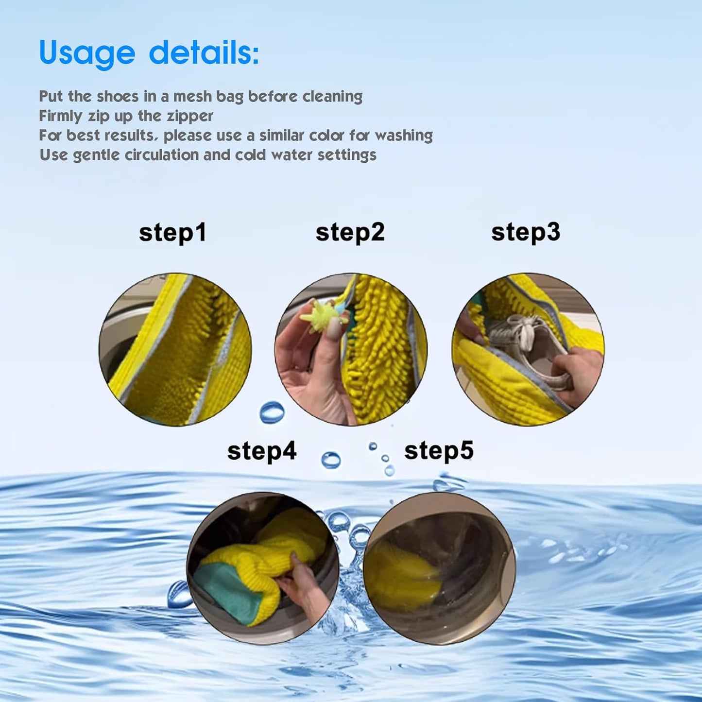 MHome Reusable Shoe Washing Machine Bag – 360° Cleaning, Safe for Washer & Dryer