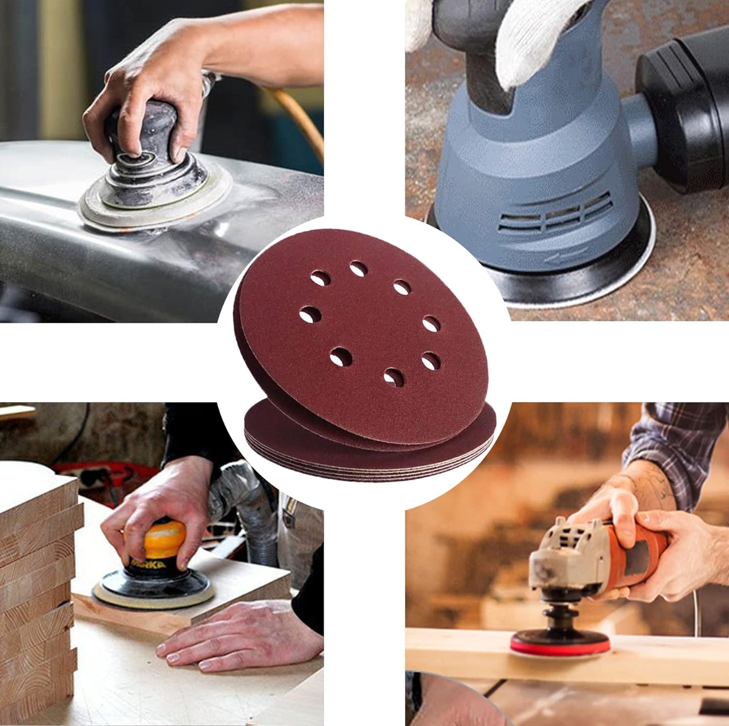 Velcro Sanding Discs With Holes 125mm-each