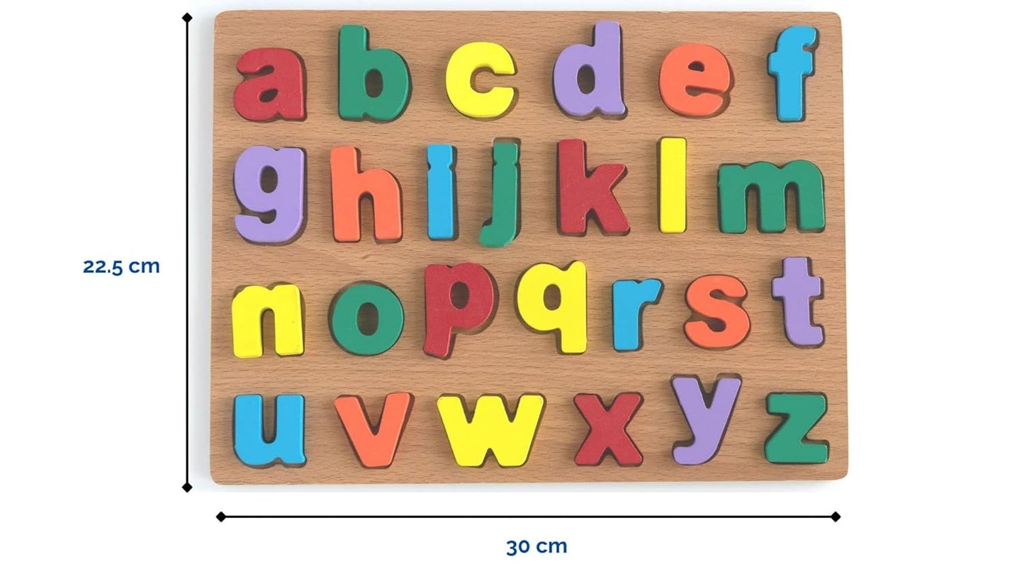 Wooden Alphabet Puzzle Board – Colorful Learning Toy for Toddlers & Preschool Kids
