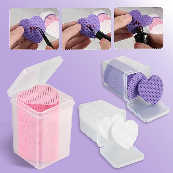 Heart-Shaped Nail Wipes for Ggel Nails Lint Free Suitable for Nail Cleaning and Nail Polish Removal