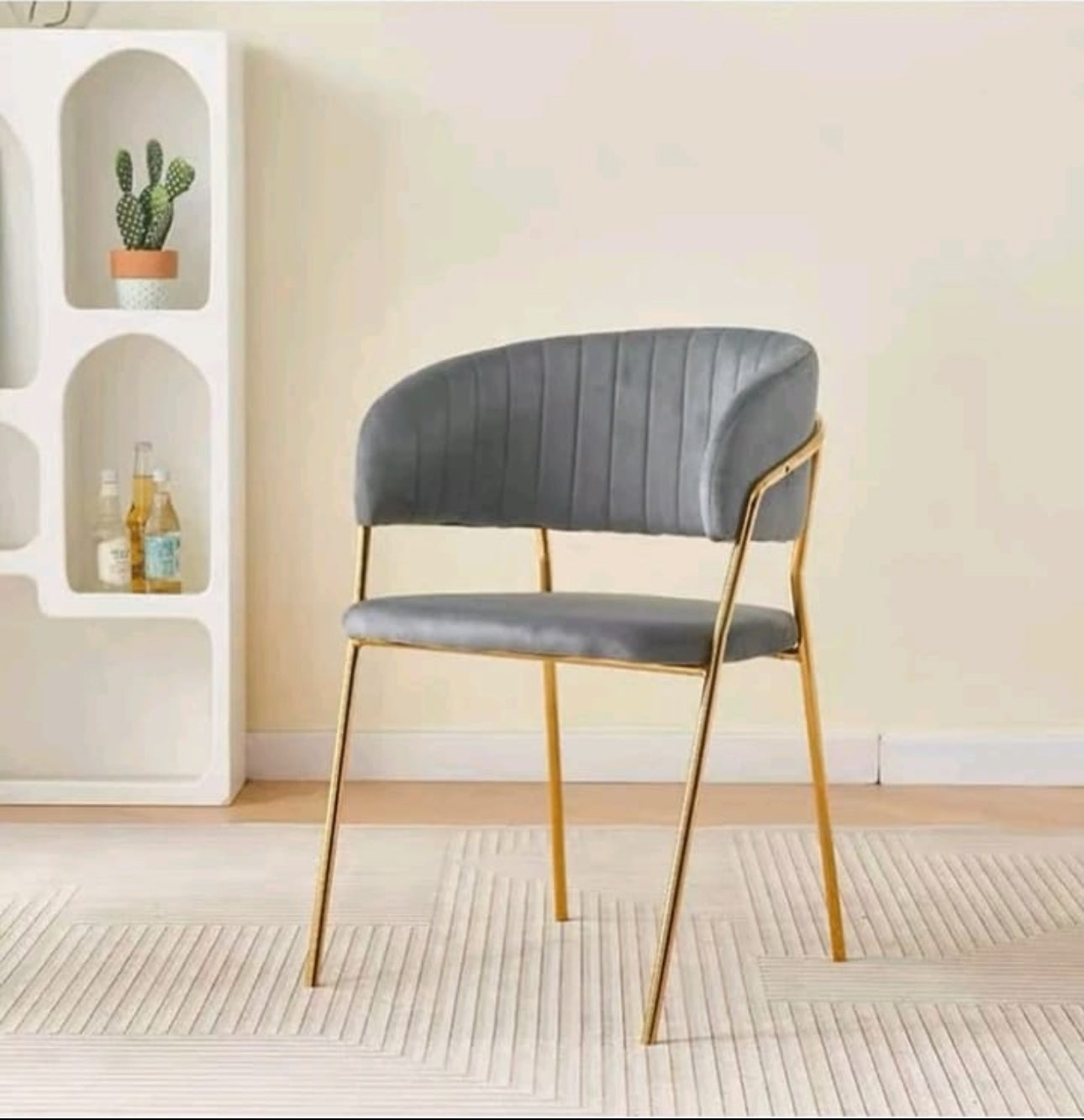 Modern Velvet and Gold Metal Leg Dining Room Chairs - Set of 2 - Various Colours