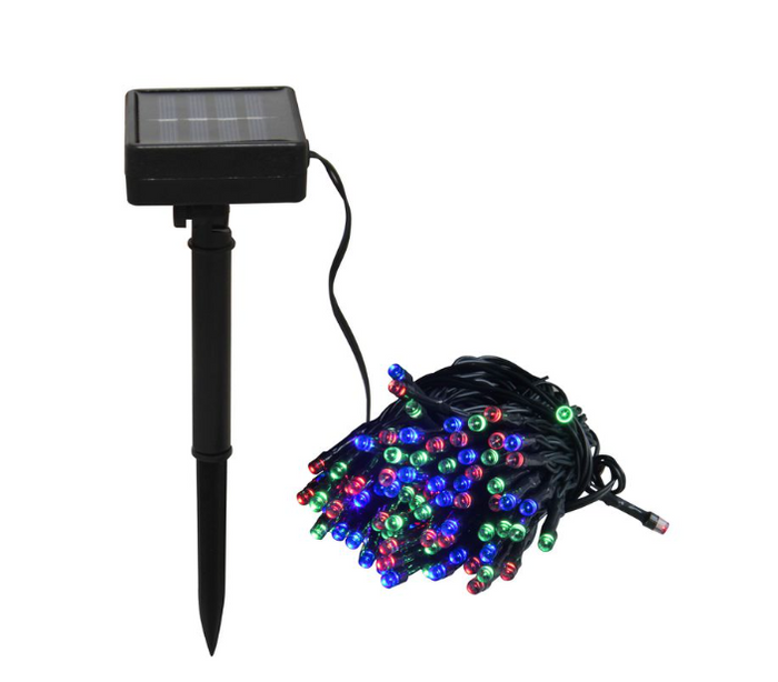 Christmas 100 LED SOLAR LIGHT STRING -MULTICOLOUR RED/BLUE/GREEN & IN COOL WHITE