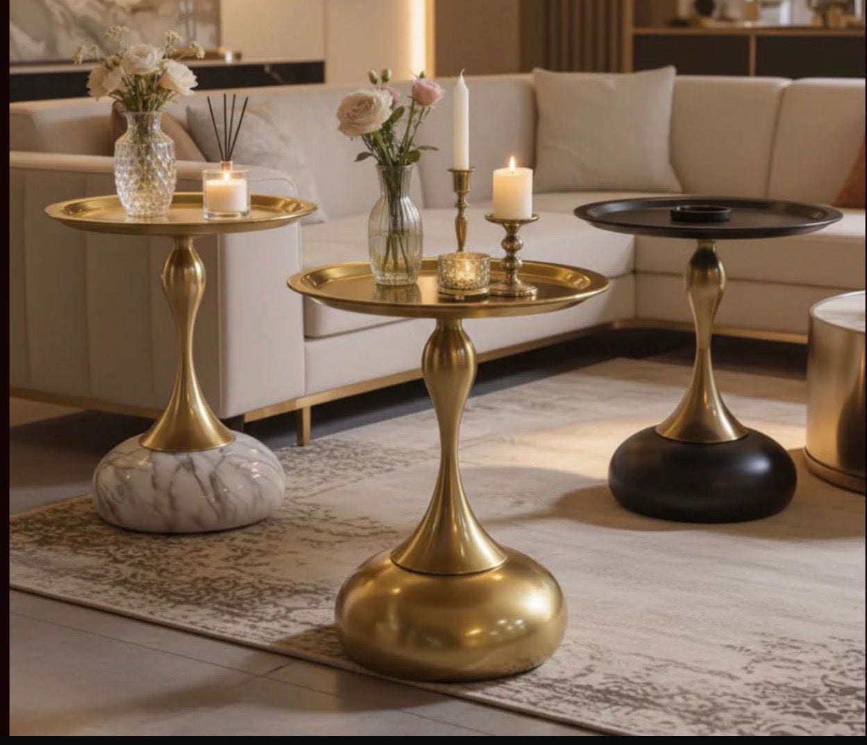 MFURN Elegant Modern Side Table - Featuring a Unique Hourglass Design-Various Colours