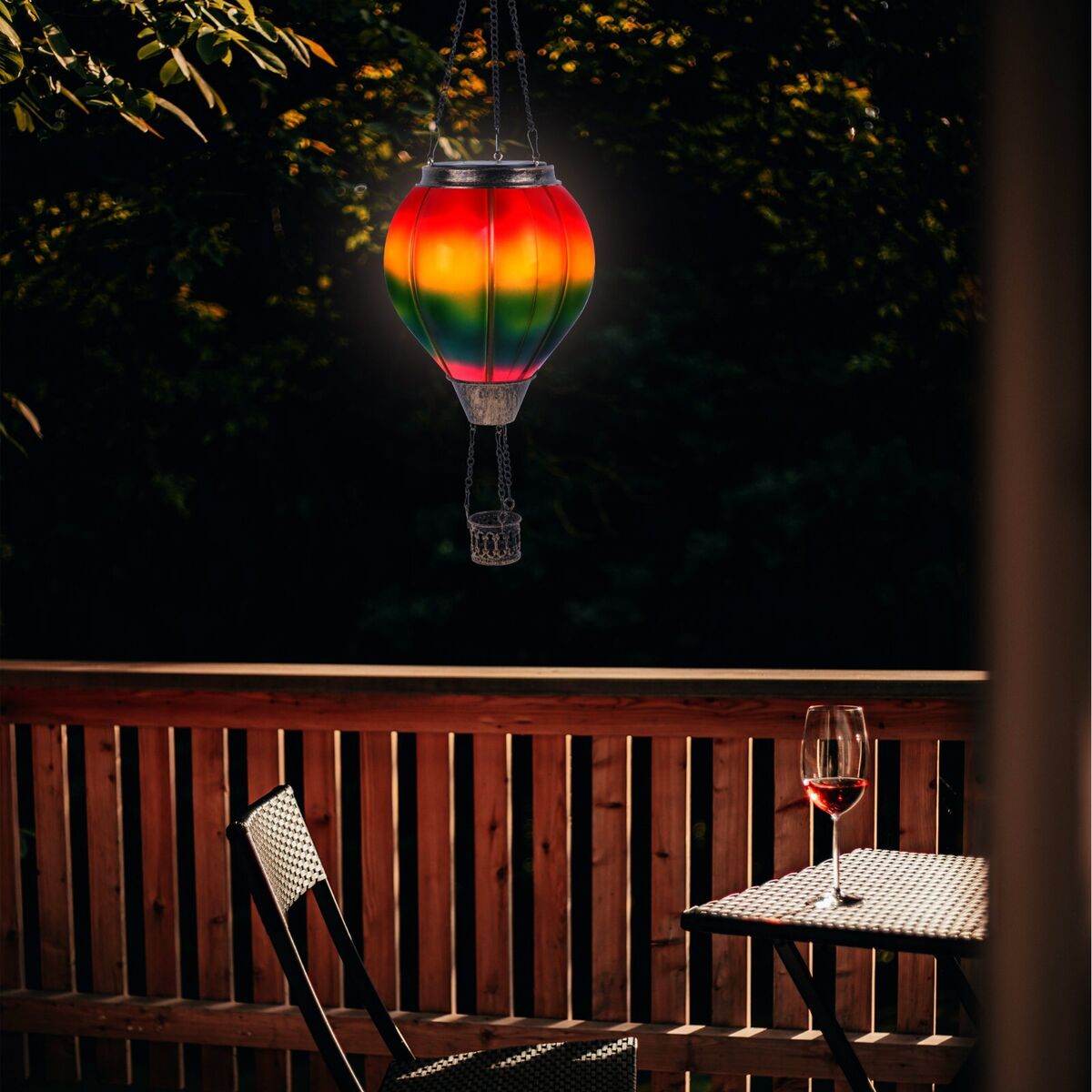 Solar Hot Air Balloon Outdoor LED Hanging Lantern Decorative Light For Patio