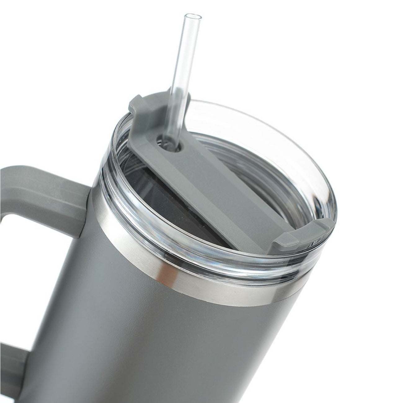 Double Wall Travel Mug Stainless Steel Vacuum Flask with Straw Hot/Cold