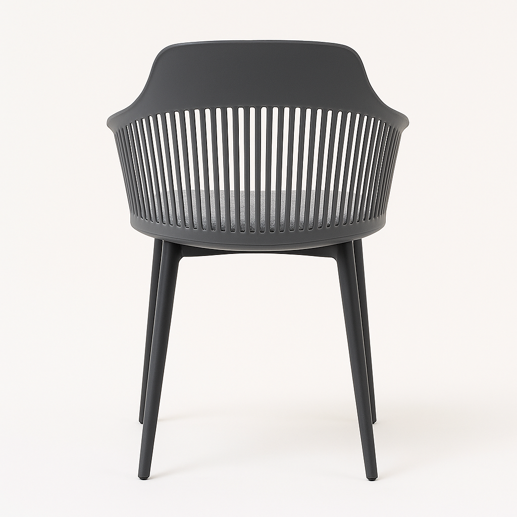 MFurn Modern Polypropylene Dining Chair with Cushioned Seat