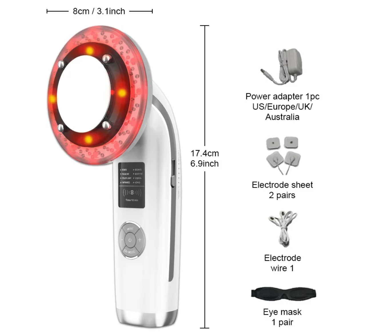 Body Slimming 8-IN-1 Machine ,Anti-Cellulite Fat Burner Skin Lift Tighten Massager - Available In Black or White