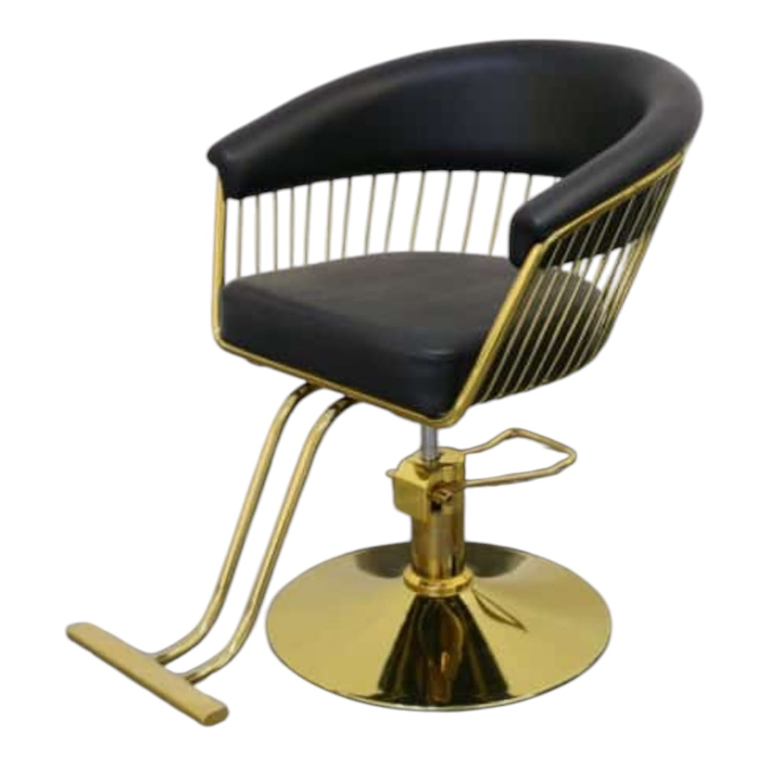 Styling Salon Chair With Footrest Black/Gold or Grey