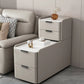 MFURN Modern Simple Style Rectangular White Sintered Stone Side Table with Block Base and 4 Drawers