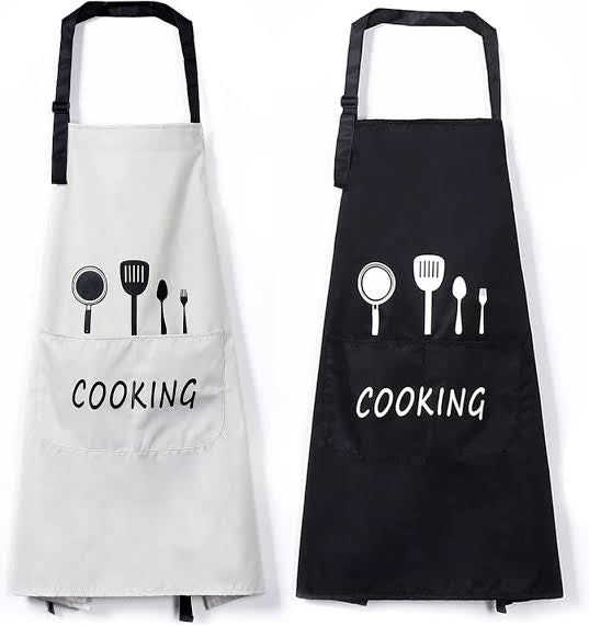 MHome Waterproof Kitchen Aprons for Women, Cooking Apron for Cooking, Baking, Chefs Apron with Pocket, Premium Aprons as a Gift for Mum, Wife, Girlfriend, Grandma-Various Colours