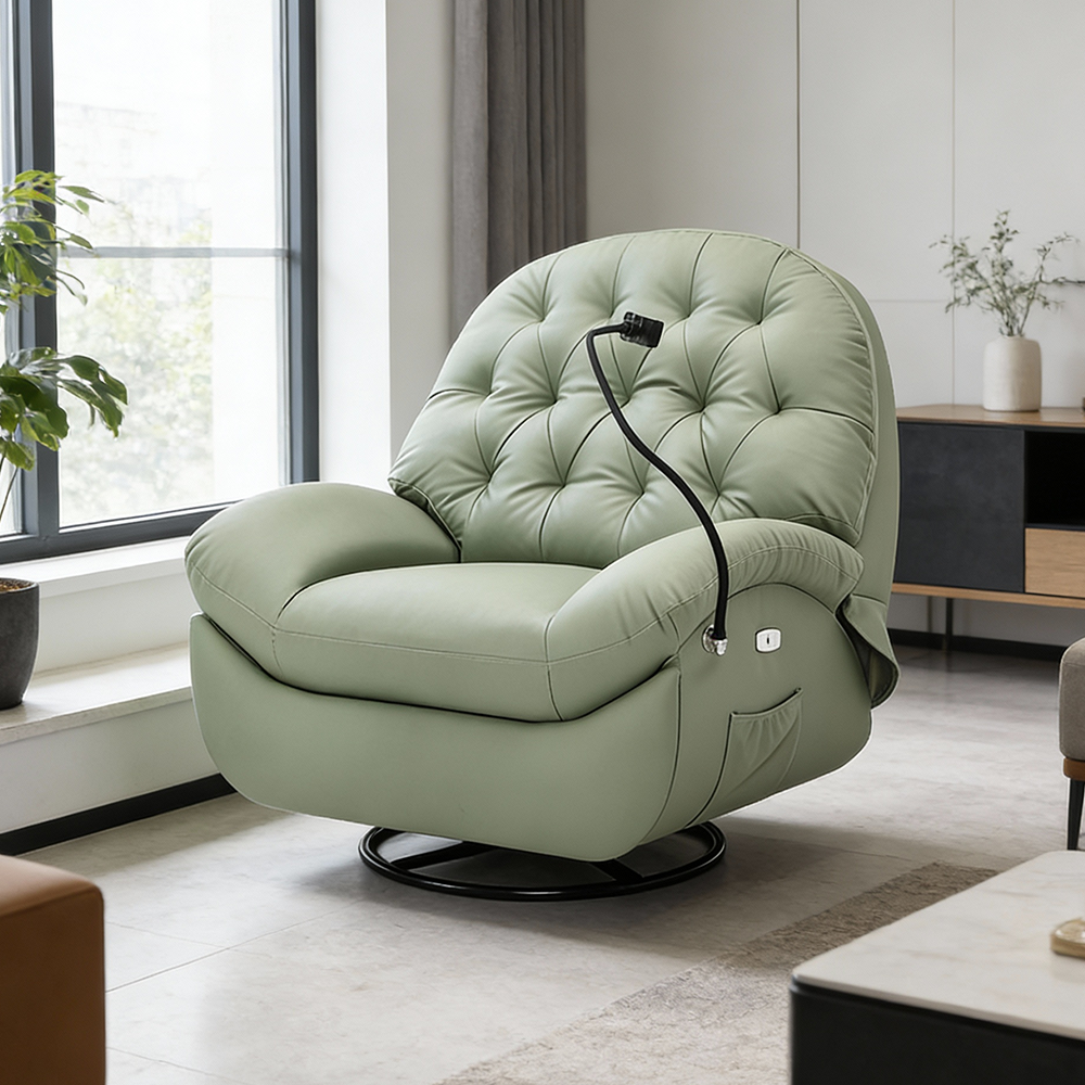 MFurn Recliner | Single Recliner Sofa | 360° Rotation | 30° Recline Swing | Premium Leather | Lazy Sofa Chair | Sofa Couch Bed-Various Options