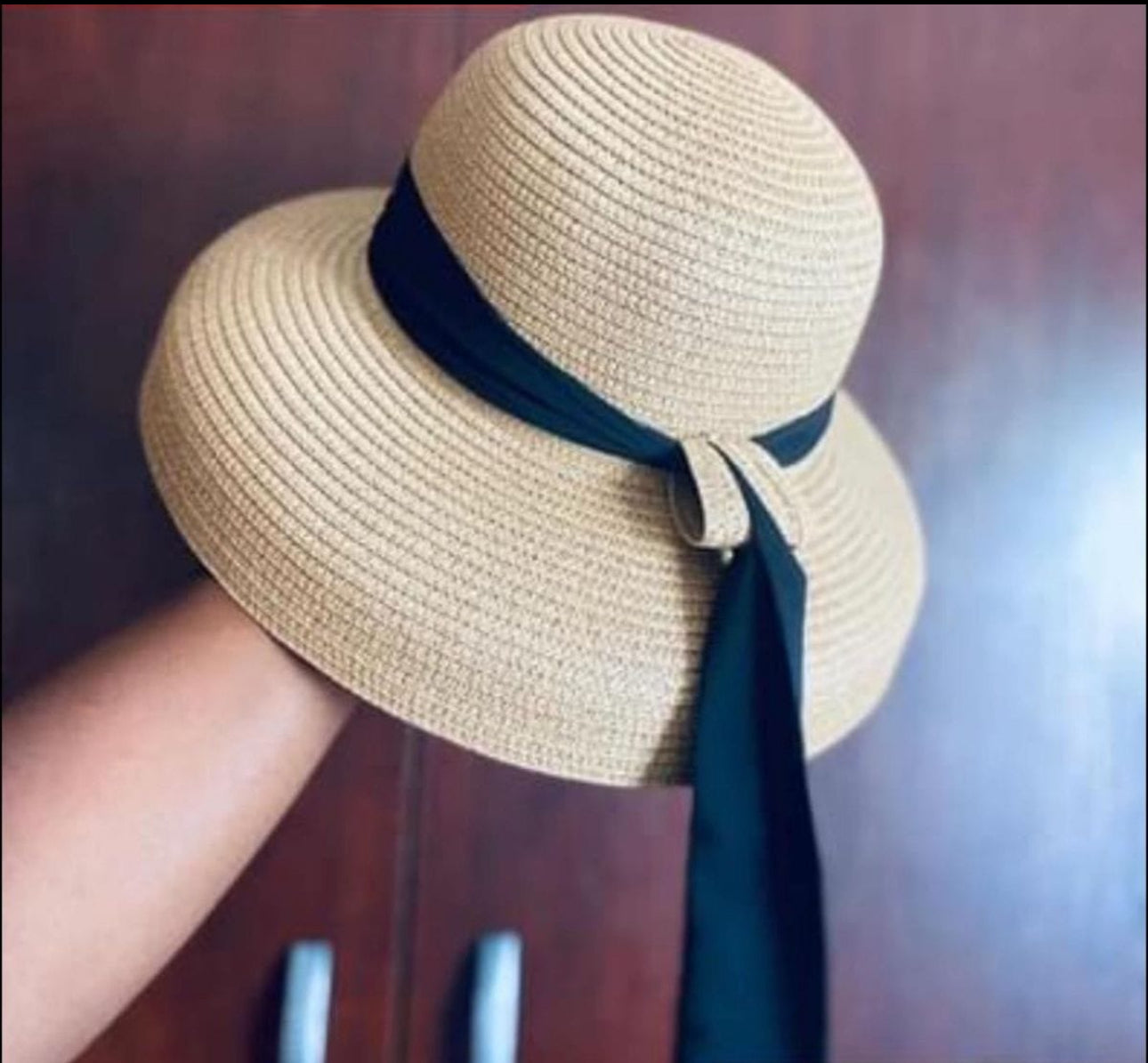 Ladies Big Bow Vintage Straw Sun Hat- Various Colours