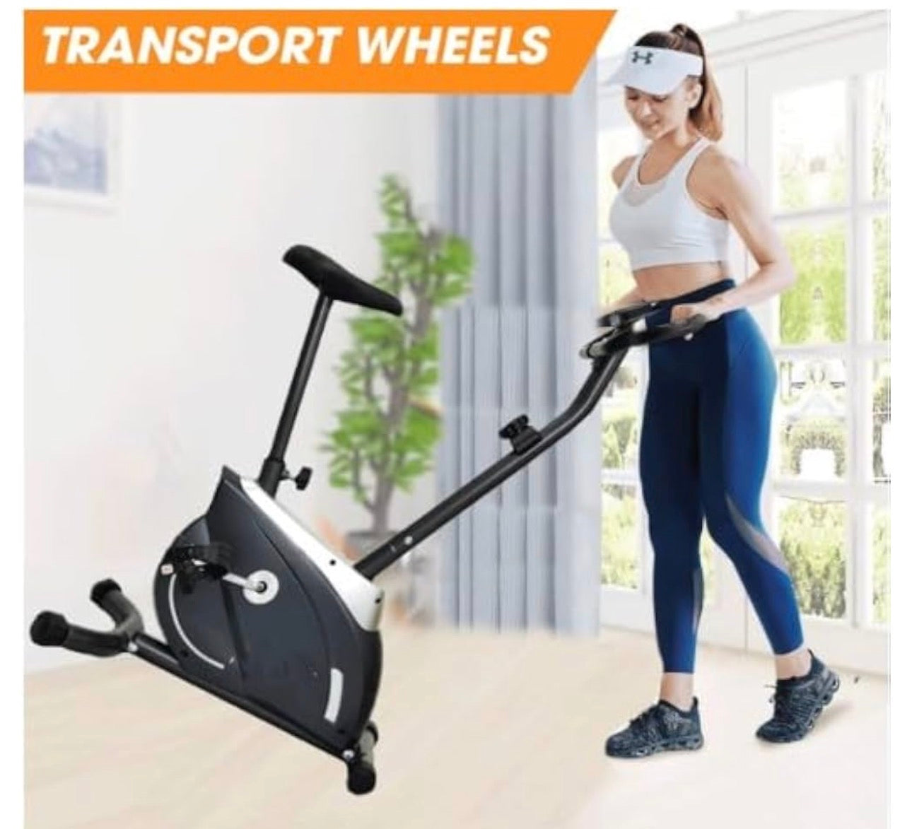 Pro-Sportz Upright Fitness Exercise Bike with Electromagnetic Resistance, Home Gym Cardio Training