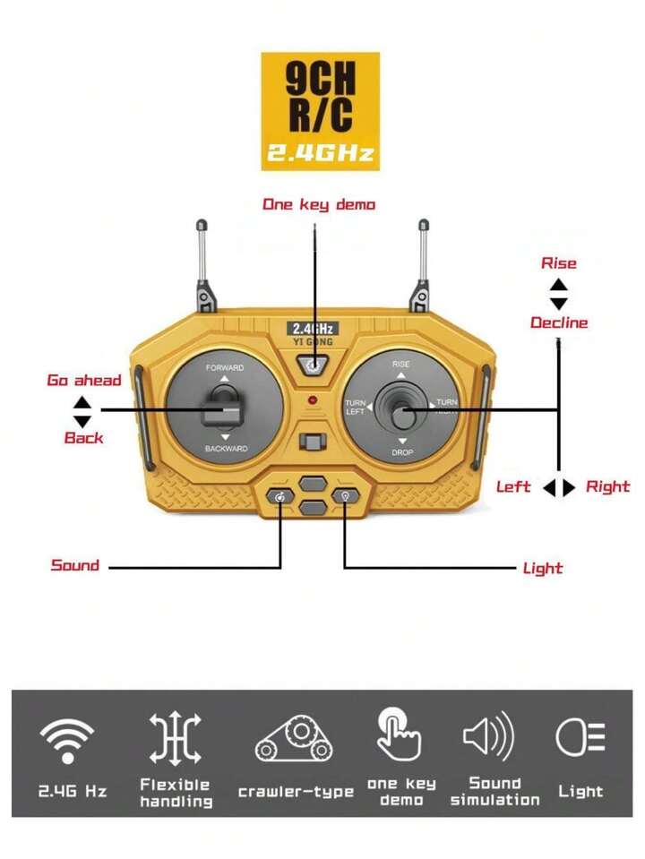 Remote Control Tracked Bulldozer, Rc Construction Vehicle 2.4ghz