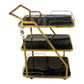MFurn Gold Bar Carts with 3-Tier Storage Shelves, Home Bar Serving Carts.