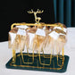 Amber Color Cup Set Golden Mug Holder Green Tray Kitchen Living Room Storage Rack Mug for Coffee Cups Cups and Mugs Drinkware
