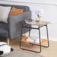 MFurn Contemporary Scandinavian Transparent Glass Iron Side Table  2Tier For Living Room