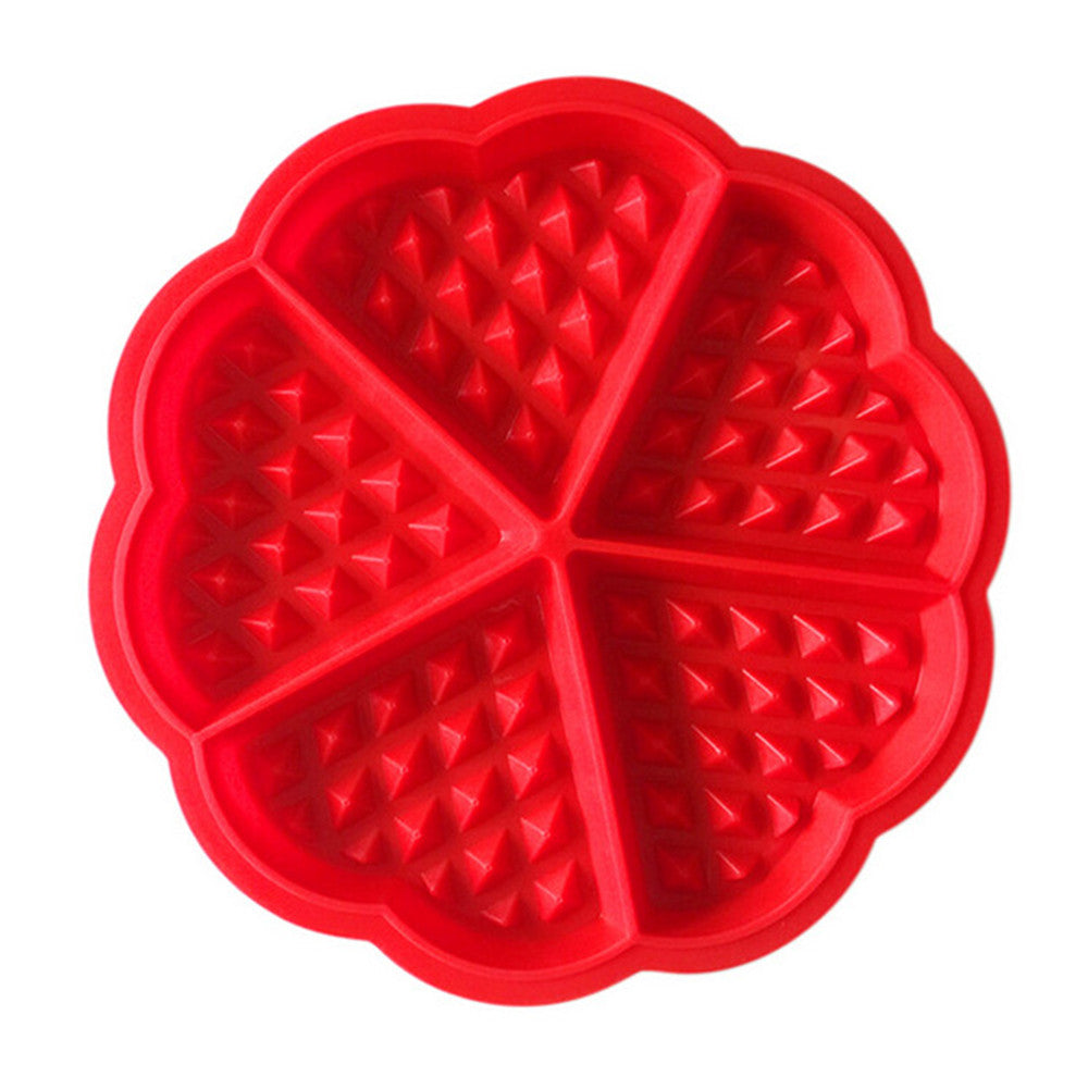 MHome PVC Silicone Waffle Mold – Non-Stick Round Baking Tray (21.5cm)
