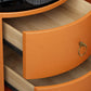 Round Bedside Table Smart Intelligent Audio Password Fingerprint Lock Wireless Charging Leather Wood Cabinet Nightstands - Various Colours