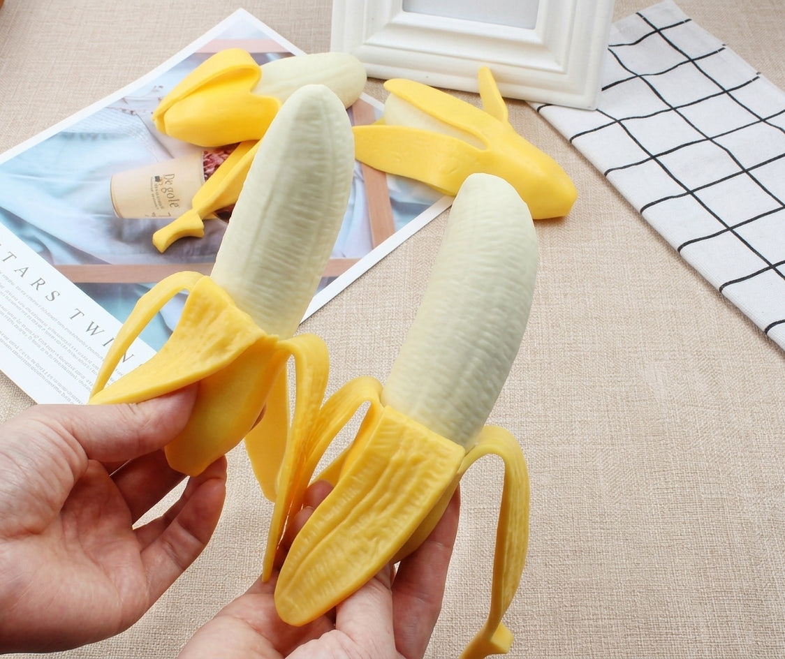 Banana Squeeze Toy, Soft Stretchy Squishy Fruit Fidget