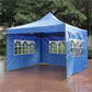MHome Portable Pop Up Gazebo Marquee Tent With Clear PVC Windows And Walls 3x3M