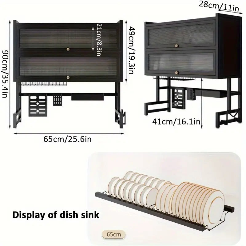 MHome 2-Tier Carbon Steel Over-Sink Kitchen Organizer