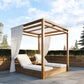 High End Twin Outdoor DayBed  Sun Lounger Set Teak with Canopy-Available On Order!