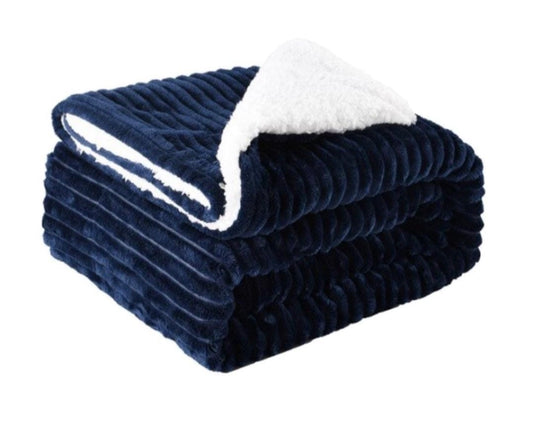 MHome Sherpa Fleeced Throw-Various Colours