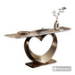 Console Table With Sintered Stone Top Stainless Steel Heart Shaped Home Decor