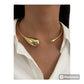 Drop Design Gold Plated Choker Necklace