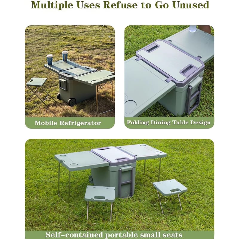 MHome Outdoor Portable Cooler Box with Table and Chairs