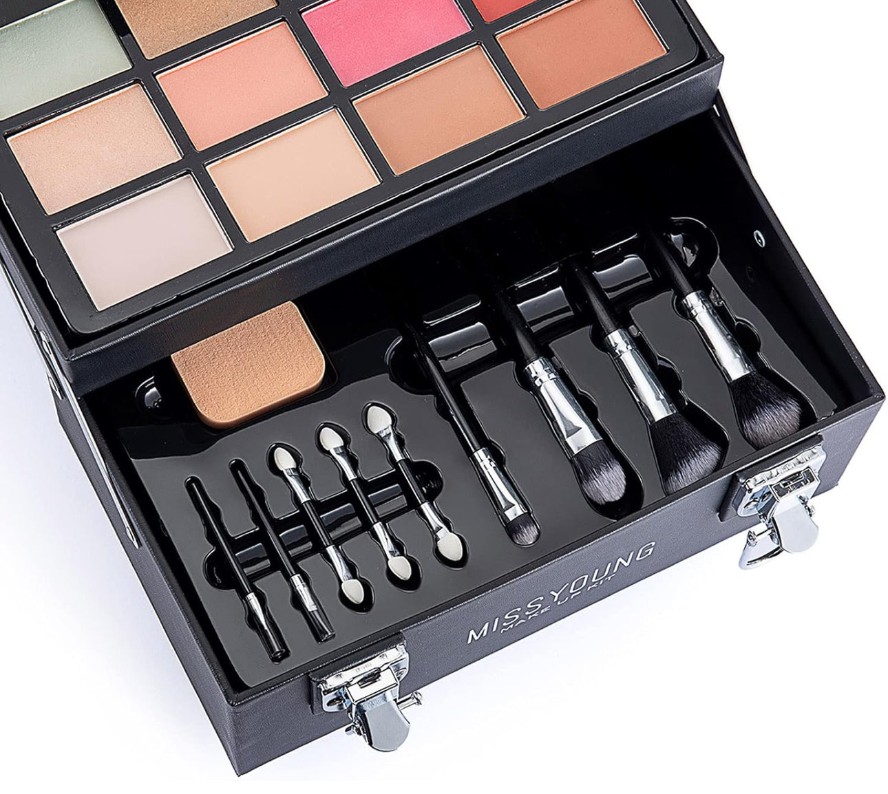 Miss Young All In One Makeup Kit Multi-Purpose Combination Makeup Surprise Gift Set Beauty Full Makeup Essential Starter Kit, Compact and Lightweight Design for Girls Women and Make Up Beginners