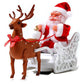 Christmas Electric Santa Claus in Sleigh Toys Christmas Decorations with Music Xmas Santa Figurine Ornaments