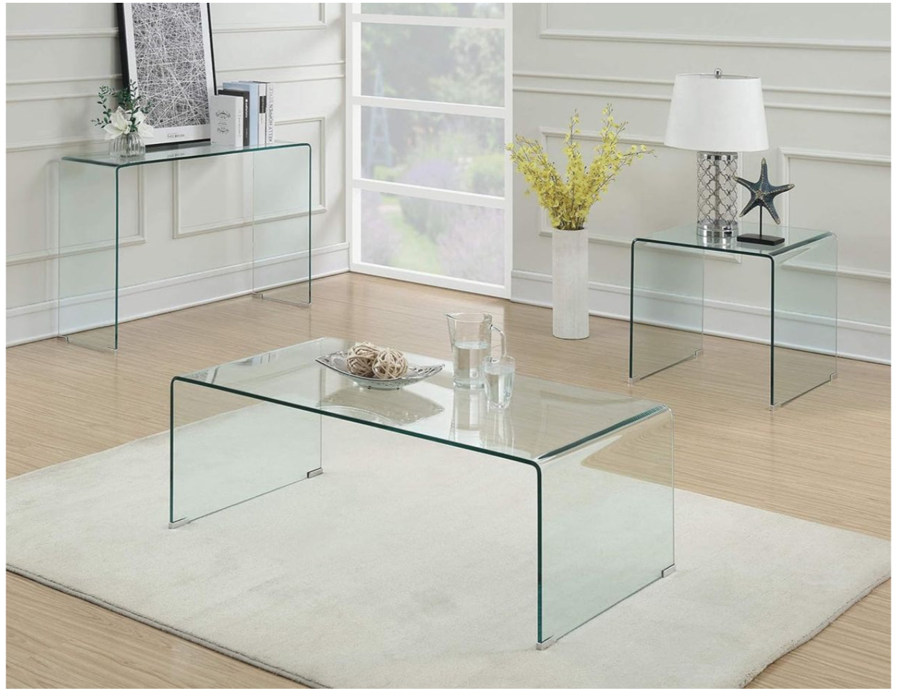 MFurn Luxury Modern Tempered Glass Coffee Table – Various Sizes