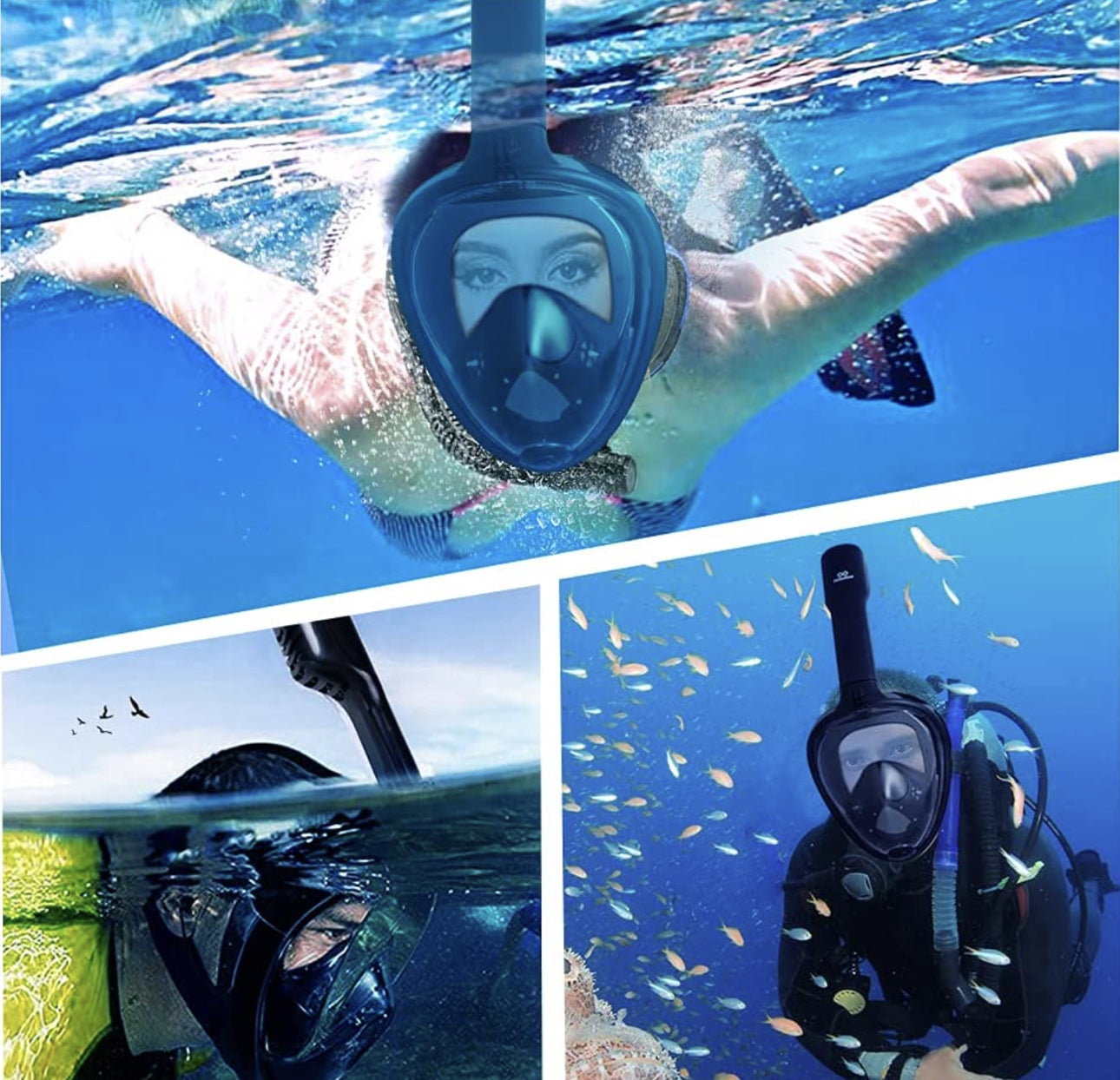 MHome Full Face Anti Fog Diving Mask With GoPro Mount - Various Options