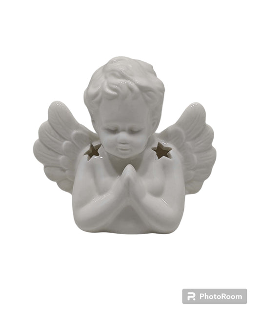 Angel Praying Oil Burner - White