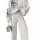 Ladies Floral Embroidery Knitted Loungewear 2pc - Various Colours