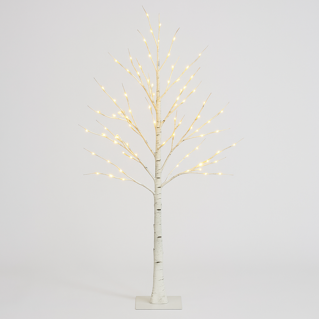 ZYF-121 1.8M Birch LED Tree Light – 140 Warm White LEDs