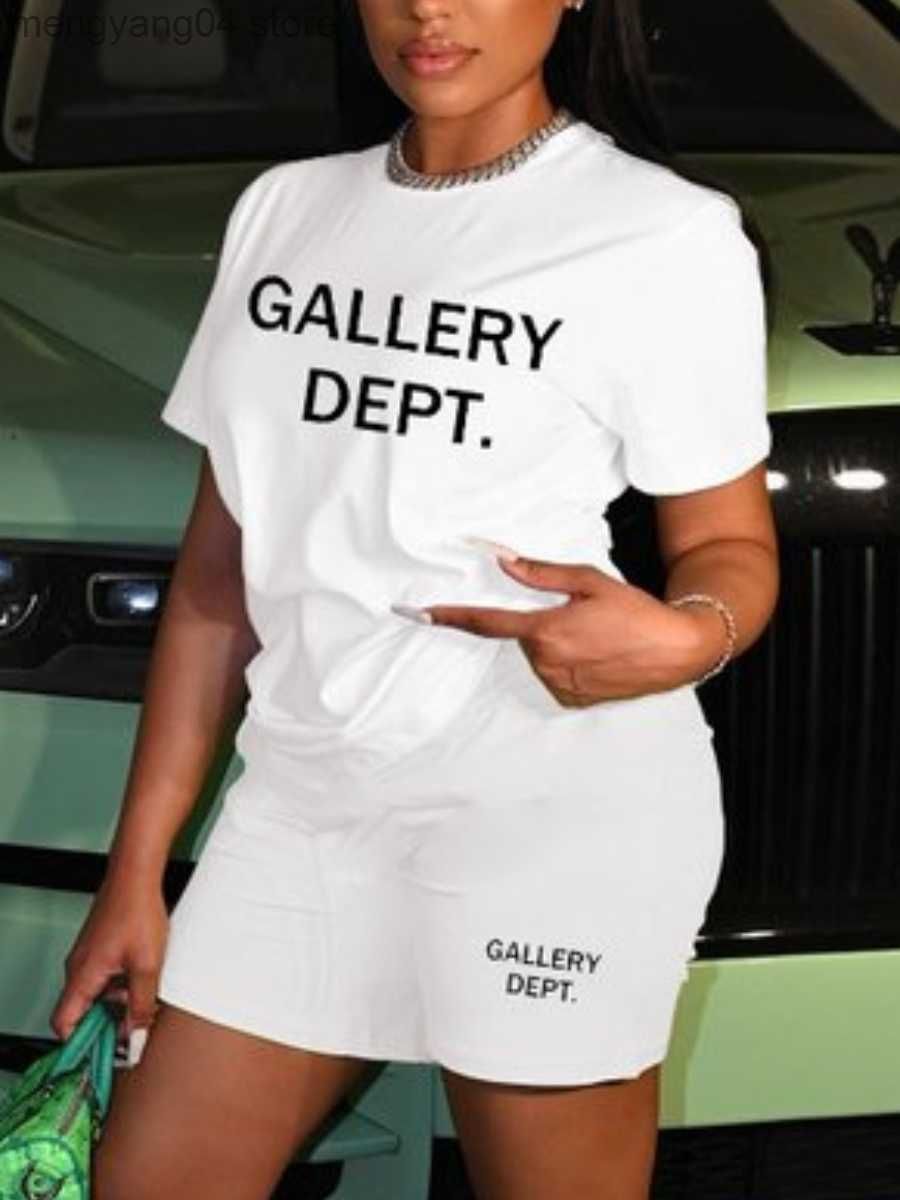 Ladies Black or White Casual Printed Short Sleeve Two Piece