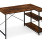 MFurn L-Shaped Computer Desk with Storage Shelves – Reversible Corner Workstation