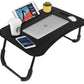 MHome  Multipurpose Foldable Laptop Table with Cup Holder | Mac Holder | Table Holder Study Table- Available in Black or Brown