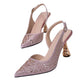 Ladies Glamorous Pointed-Toe Slingback Pumps-Various Colours