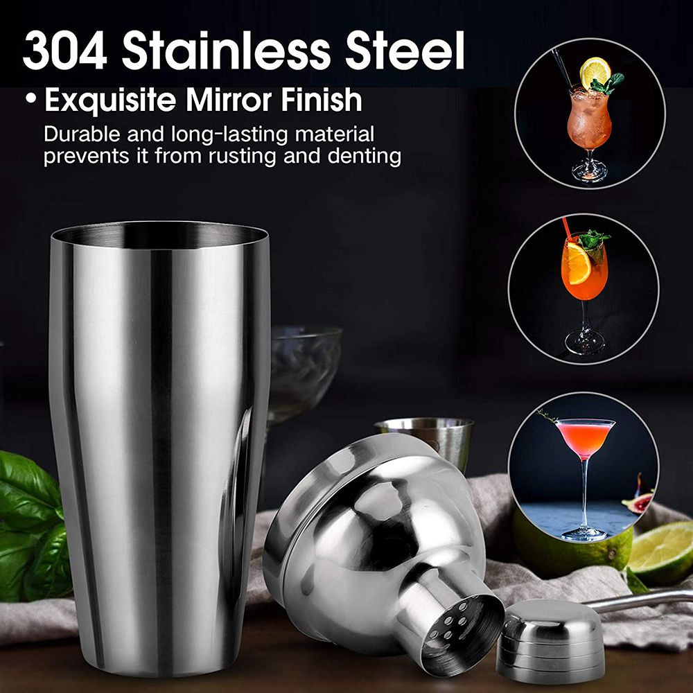 Stainless Steel Cocktail Shaker Set 11 Pieces Bartender Tools Kit-550ml