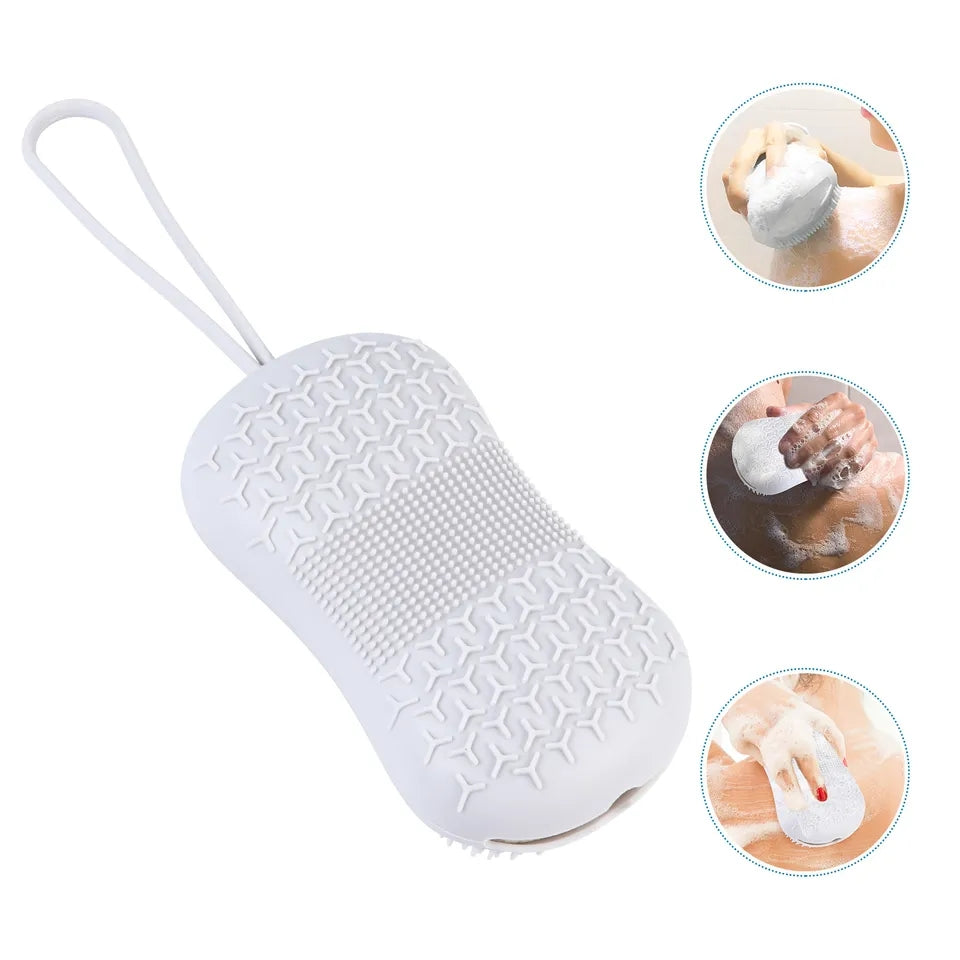 Bath Shower Loofah Silicone Brush Body Scrubber  Skin Cleaning Spa Bath Massager