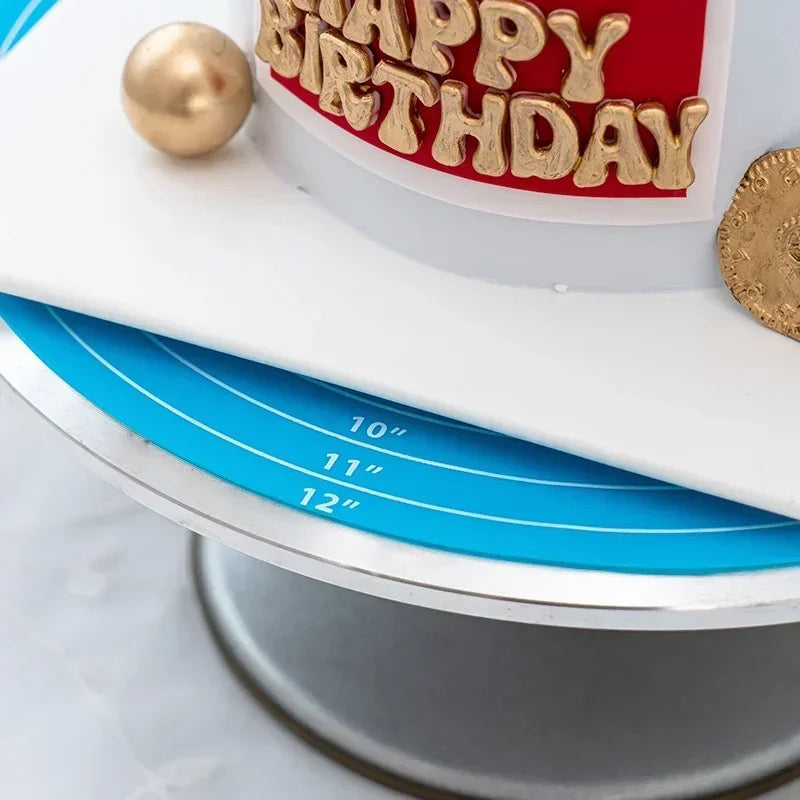 Cake Decorating Turntable, Revolving Cake Stand, 30cm Baking Pad Round Silicone Cake Knead Dough Mat Noodle Cooking Kitchen Tool for Baking Decorating Cake-Various Colours
